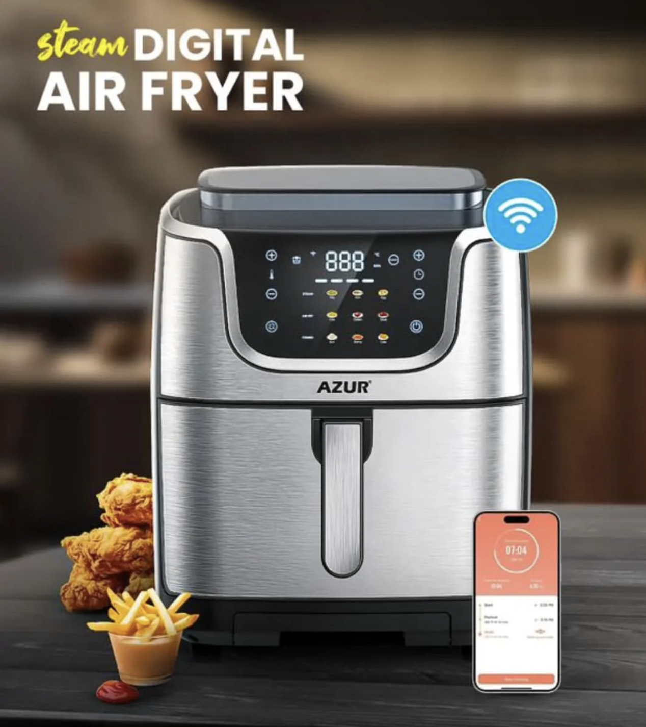 سرخکن 8 لیتر بخارپزدار آزور مدلAz -447